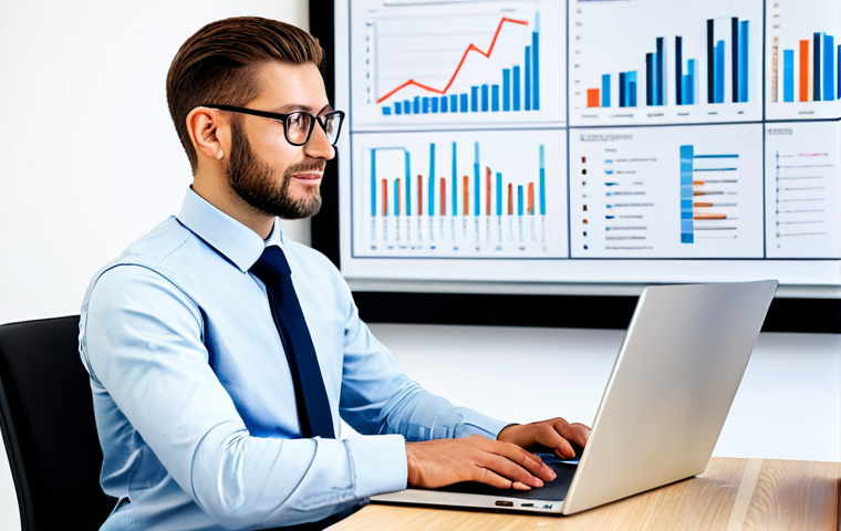 **

A professional career consultant, fully clothed in a modest business attire, using a CRM system on a modern laptop in a bright, minimalist office. Focus on the consultant's face displaying intelligence and empathy. Background includes a whiteboard with data analysis charts. Safe for work, appropriate content, perfect anatomy, natural pose, high quality, professional photography.

**