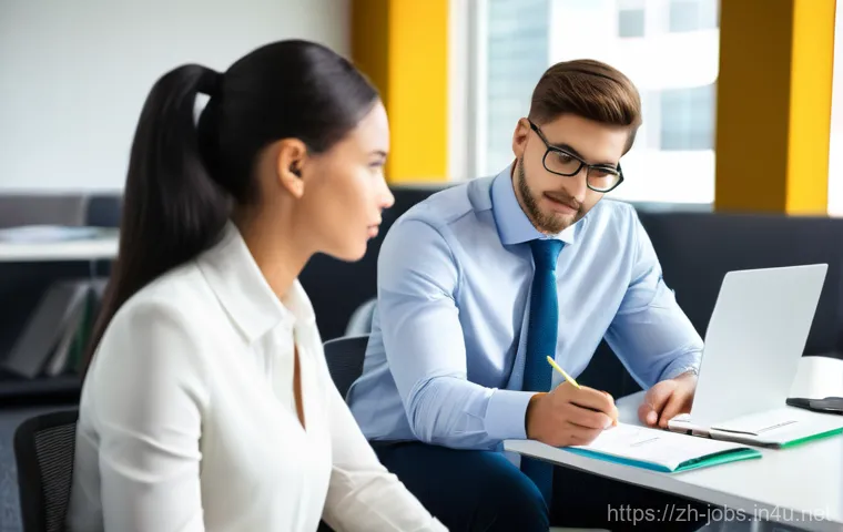 직업상담사 스터디 그룹 활용법 - A mosaic of diverse career counselors, representing various ages and backgrounds, collaborating seam...