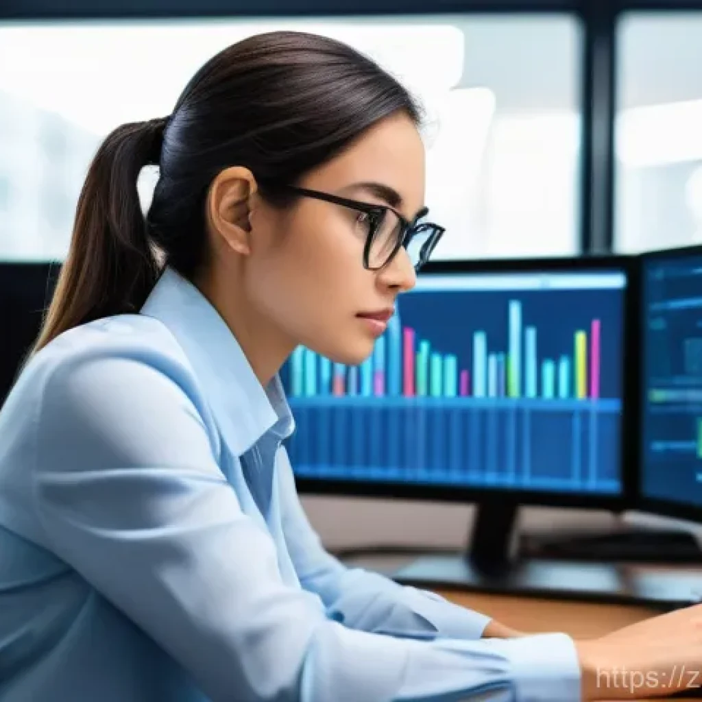 직업상담사 직무 도전 성공 사례 - **Prompt: The Data Analyst's Journey**
A determined young woman in her early 30s, with a focused...