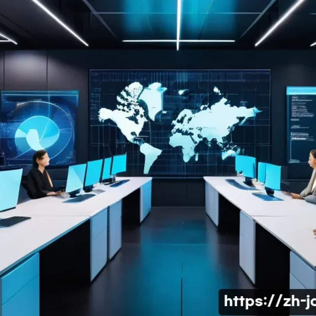 직업상담사와 HR 트렌드 분석 - **Prompt: AI-Powered Workplace Collaboration**
"A diverse group of modern professionals (men and...